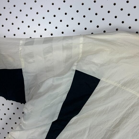 Vtg‎ 90s Nike Windbreaker Jacket Large Off White Black Striped Color Block READ - Picture 6 of 9